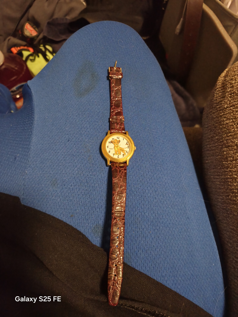 Timex Disney Lion King Watch W/ Simba And Leather Band From 1994 Used